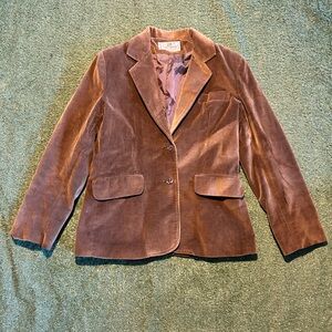 Vintage Brown Velvet Double breasted sweetbriar blazer